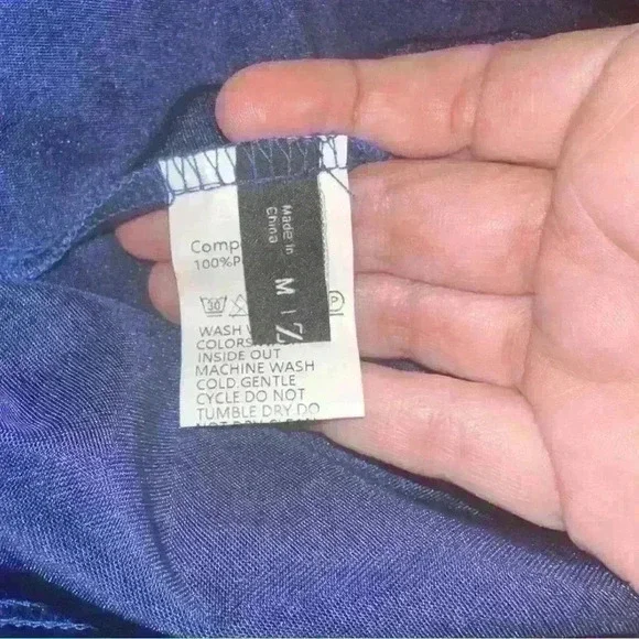 Zaful Dark Blue Satin feel Cowl Neck Dress with Tie Back – Size M, New with Tags - Picture 3 of 4